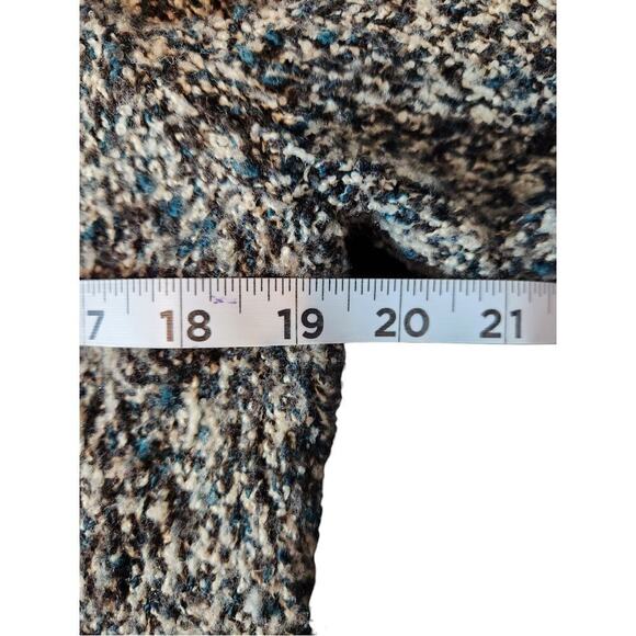 Anne Klein large wool blend cardigan sweater black, cream, and green - Picture 9 of 10